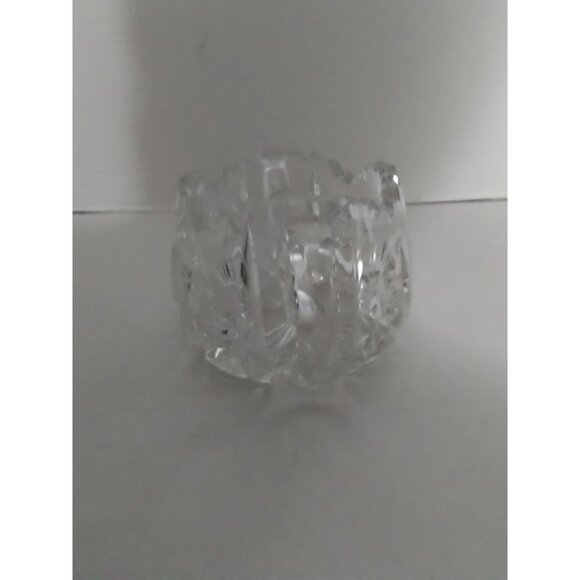 American Crystal Brilliant Cut Double Handle Sugar Bowl Sawtooth Rim - Picture 3 of 6